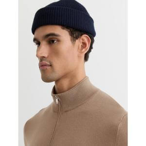 REISS Blackhall Merino Wool Half-Zip Jumper